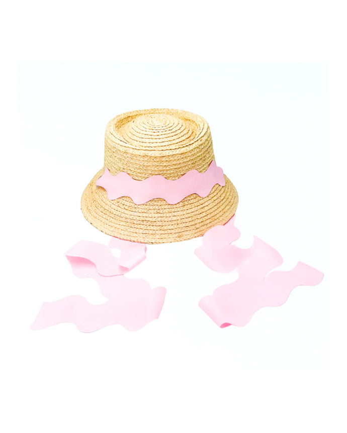 Harbor Hat w/ Pink Scalloped Ribbon (Girls)