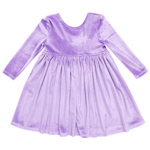Girls Velour Steph Dress Lavender