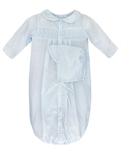 Blue Smocked Day Gown