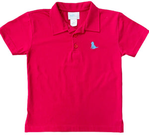 Red Polo with Light Blue Puppy, Patriotic Seersucker