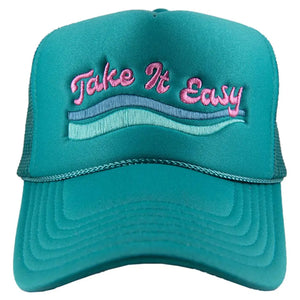Take It Easy Deep Teal Foam Trucker Hat
