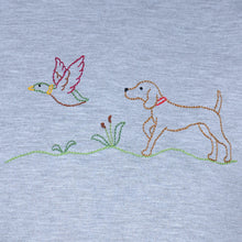 Dog & Mallard Embroidery on Grey LS Shirt