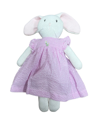 Bunny w/ Pink Seersucker Dress