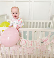 Pink "ONE" Highchair Banner with Cake End Pieces