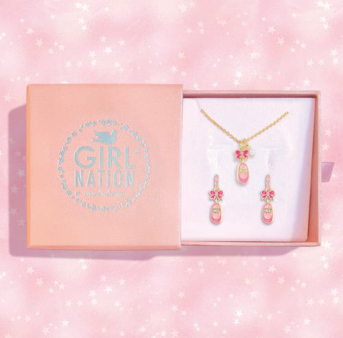 Necklace and Huggie Earring Gift Set | Ballet Shoe