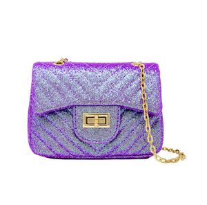 Purple Glitter Wave Handbag