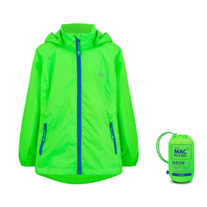 Neon Green Mini Packable Waterproof Jacket
