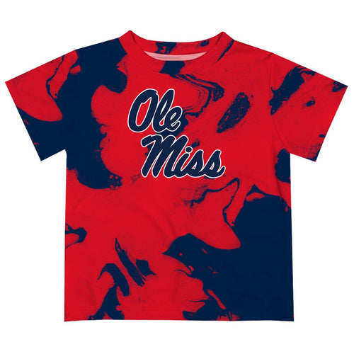 Ole Miss Rebels Marble Boys Red Short Sleeve T-shirt