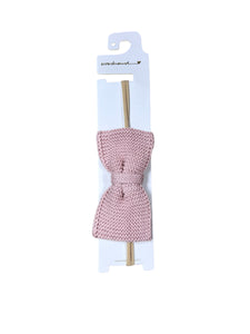 Chic Knit Bow Headband, Ballet Pink