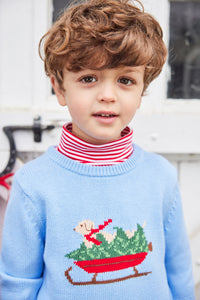 Intarsia Sweater - Blue Holiday Lab