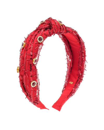 Red Jeweled Sprinkle Knot Headband