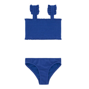 Girls Cobalt Terry Smocked Bikini