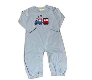 Romper in Sky Blue with Train