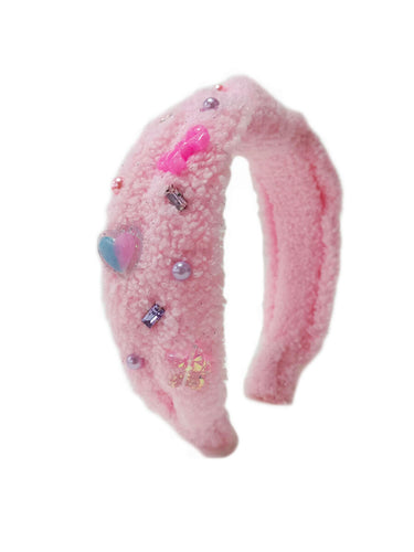 Light Pink Sherpa Charm Headband