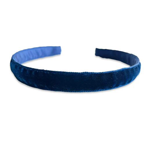 Single Velvet Headband, Navy