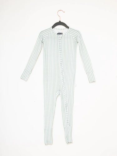 Sleep Romper - Sage Gingham