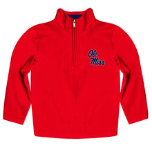 Ole Miss Rebels Solid Red Quarter Zip Pullover Sleeves