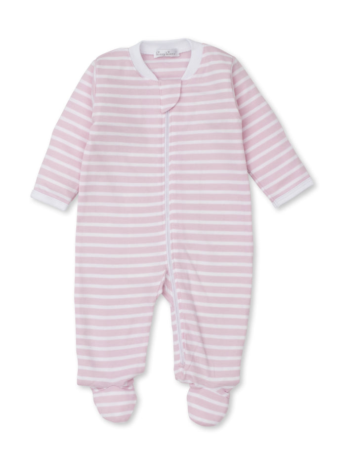 Team Stripes Pink Zip Footie