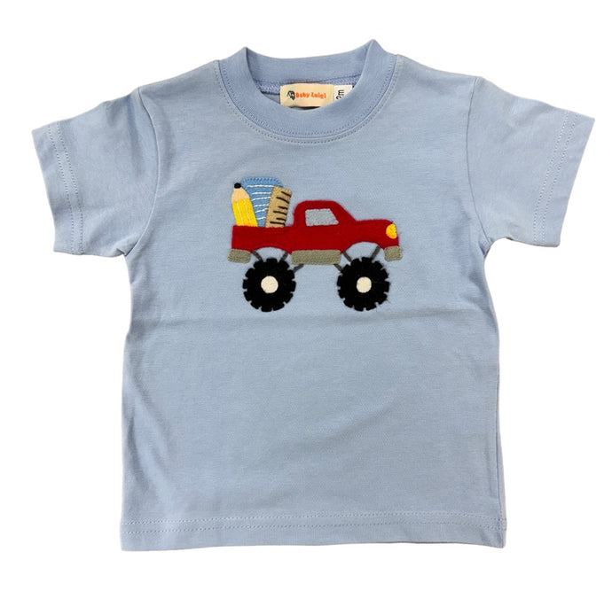 Sky Blue 4 x 4 Truck with School Supplies T-shirt