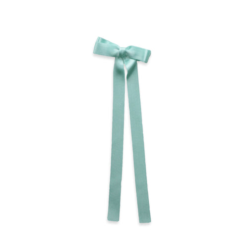 Small Light Green Satin Long Tail Bow