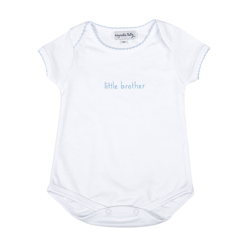 Little Brother Light Blue Trim SS Bodysuit