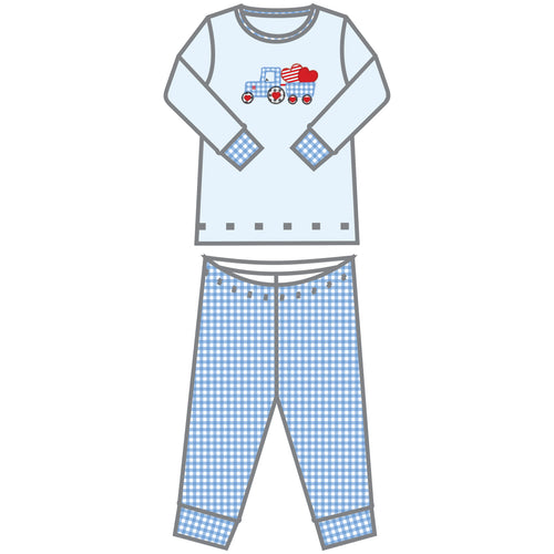 Tractor Full Of Love Long Pajama Set