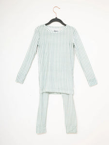 Pajama Set 2 Piece - Sage Gingham