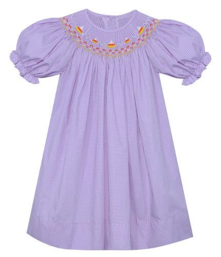 Purple Candy Corn Georgette Bishop Dress