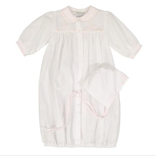 Preemie Embroidered Bow Take Me Home Gown With Hat
