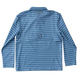 LS Pro Performance Polo, Bluefin and Powder Blue Stripe