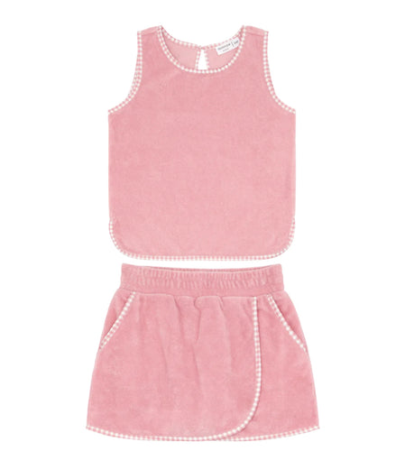 Pink French Terry Wrap Skort Set