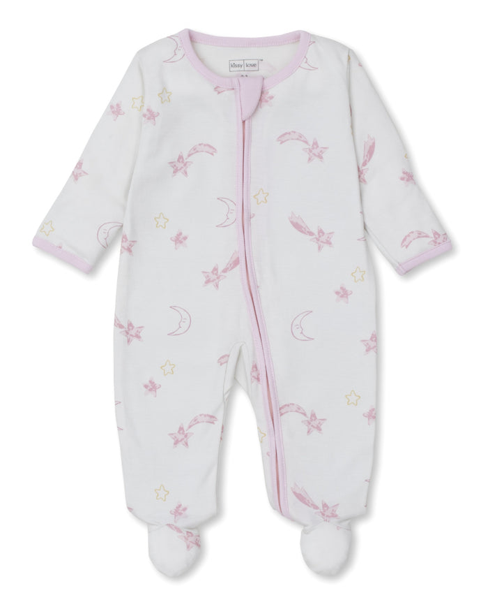 Starry Sky Pink Zip Footie