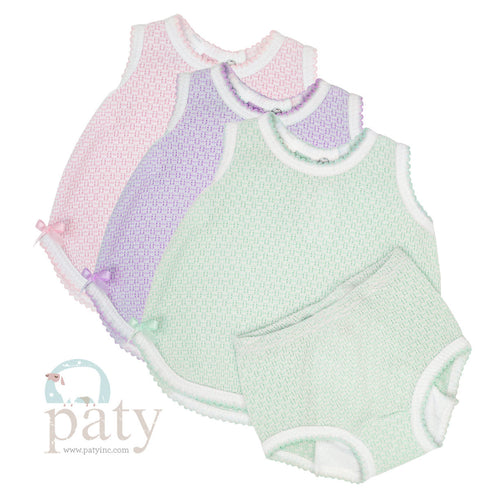 Pink Sleeveless Top with Diaper Cover #236