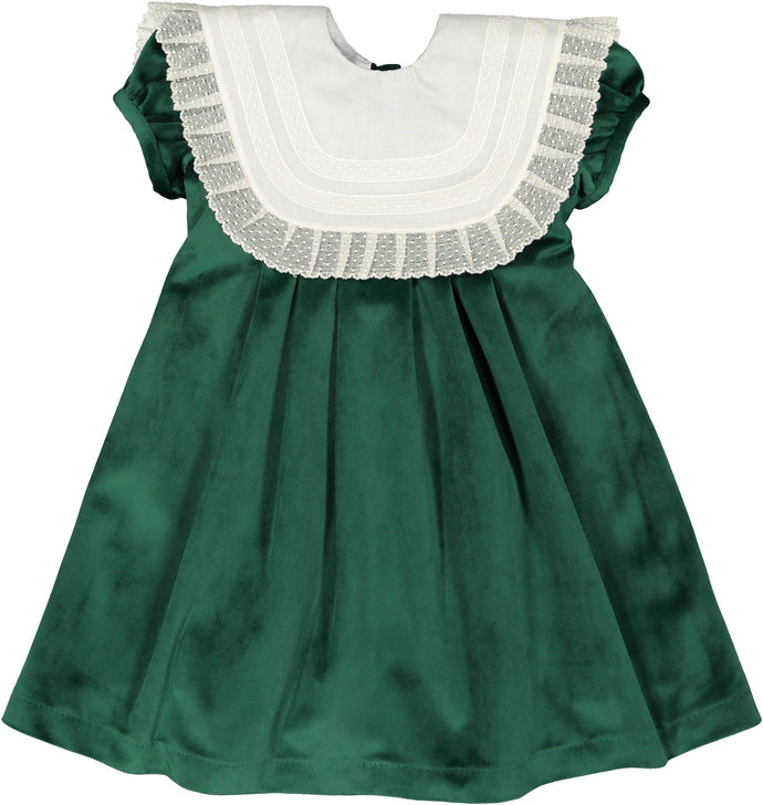 Lace Emeral Green Velvet Dress