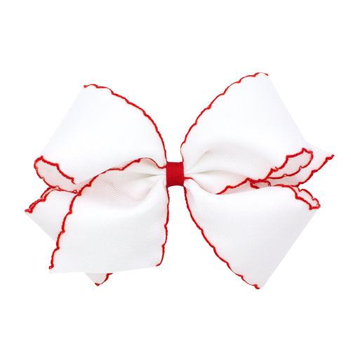 King Moonstitch Bow, White w/ Red