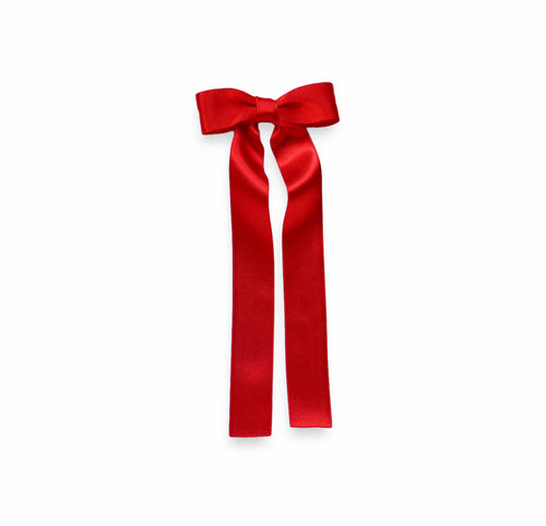 Large Red Satin Long Tail Bow