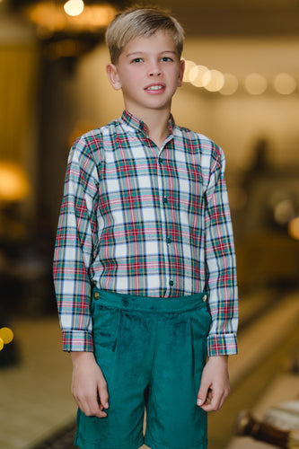 Emerald Green Tartan Boy Shirt