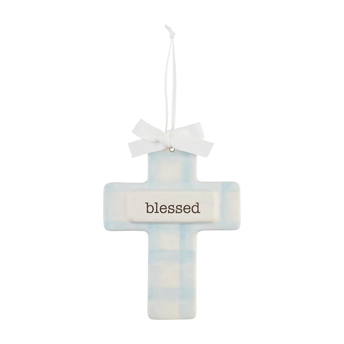 Blue Blessed Keepsake Cross