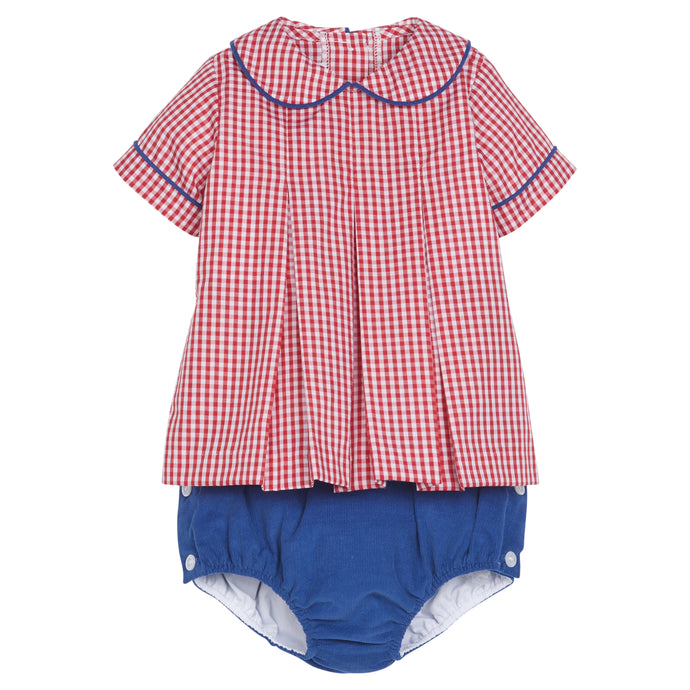 Carson Diaper Set Red Gingham