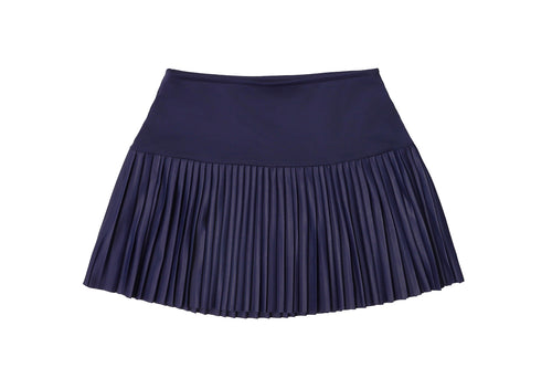 Navy Pleated Skirt