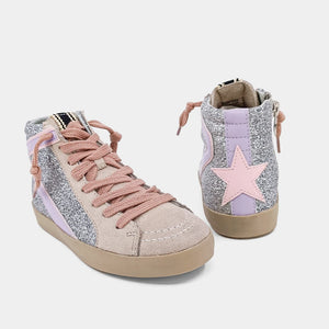 Rooney Toddler Sneaker, Silver Glitter