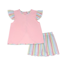 Angel Short Set -Playful Pink + Rainbow Stripe