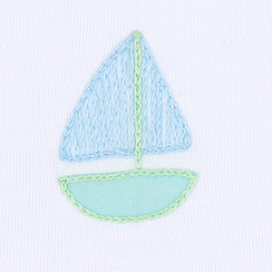 Sweet Sailing Embroidery Boy Bubble