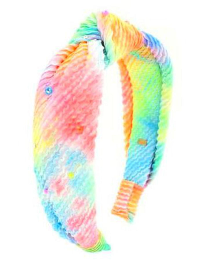 Soft Crinkle Tiedye Jeweled Headband