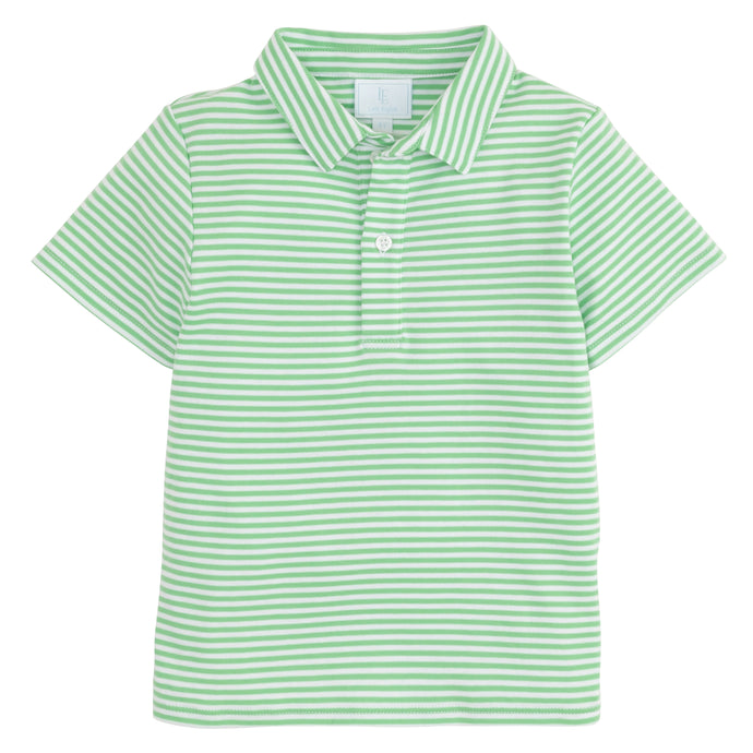 Short Sleeve Polo Green Stripe
