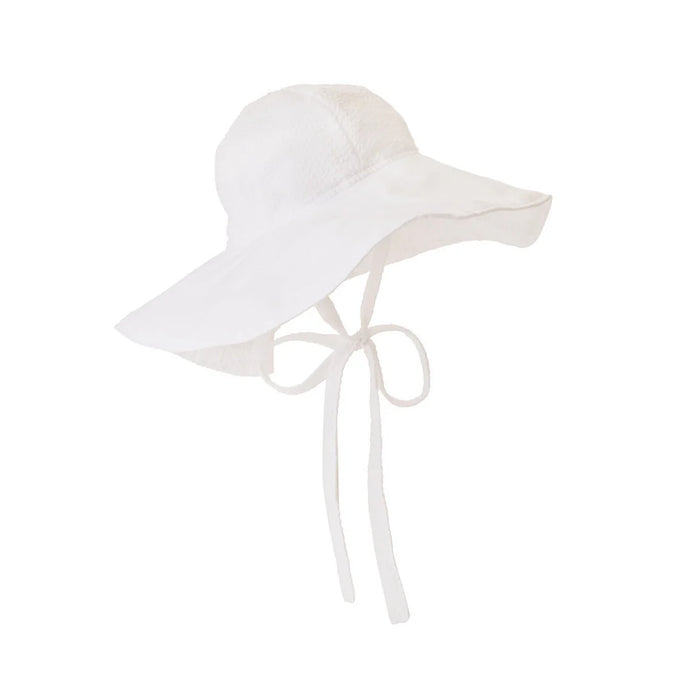 Cissy Sunhat, Worth Ave White Seersucker