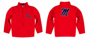 Ole Miss Rebels Solid Red Quarter Zip Pullover Sleeves