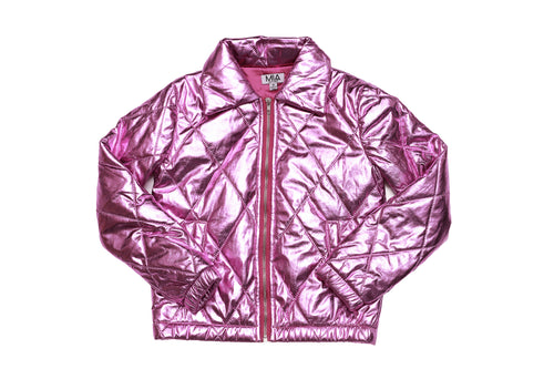 Pink Puffer Quilted Jacket