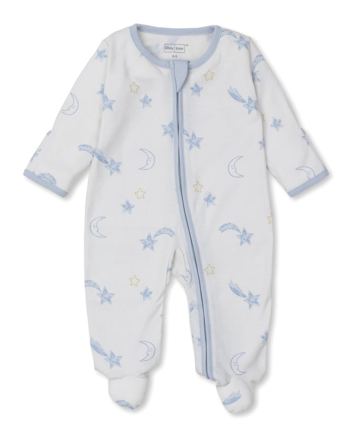 Starry Sky Blue Zip Footie