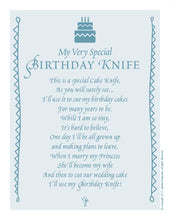Blue Seersucker Birthday Knife